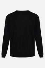 Load image into Gallery viewer, Fitted Black V Neck Jumper