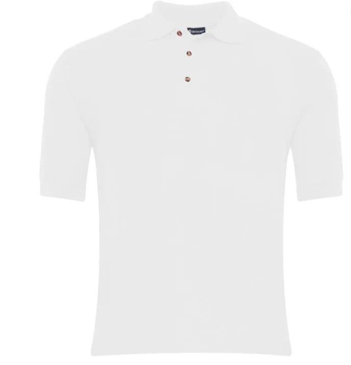 Coed Eva White Polo top (with badge)