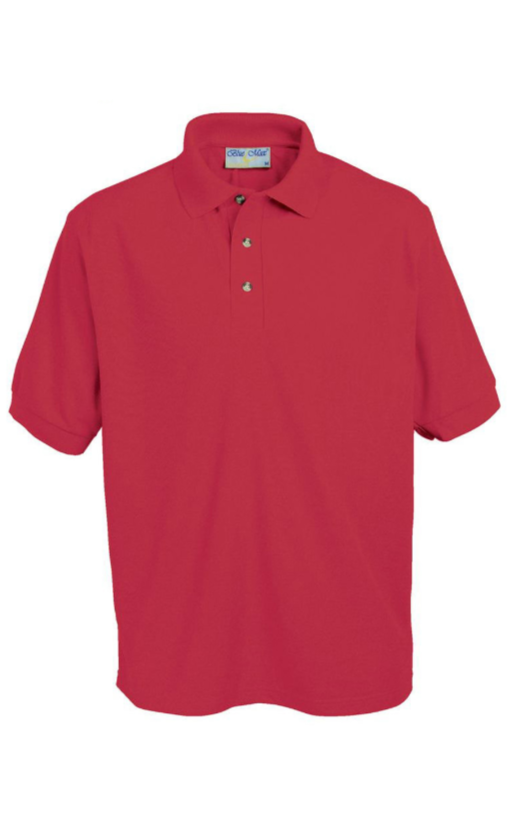 Coed Eva Red Polo Top with badge