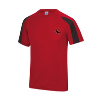 Cwmbran Town Contrast Red & Black Performance Tech Tee with Club Logo