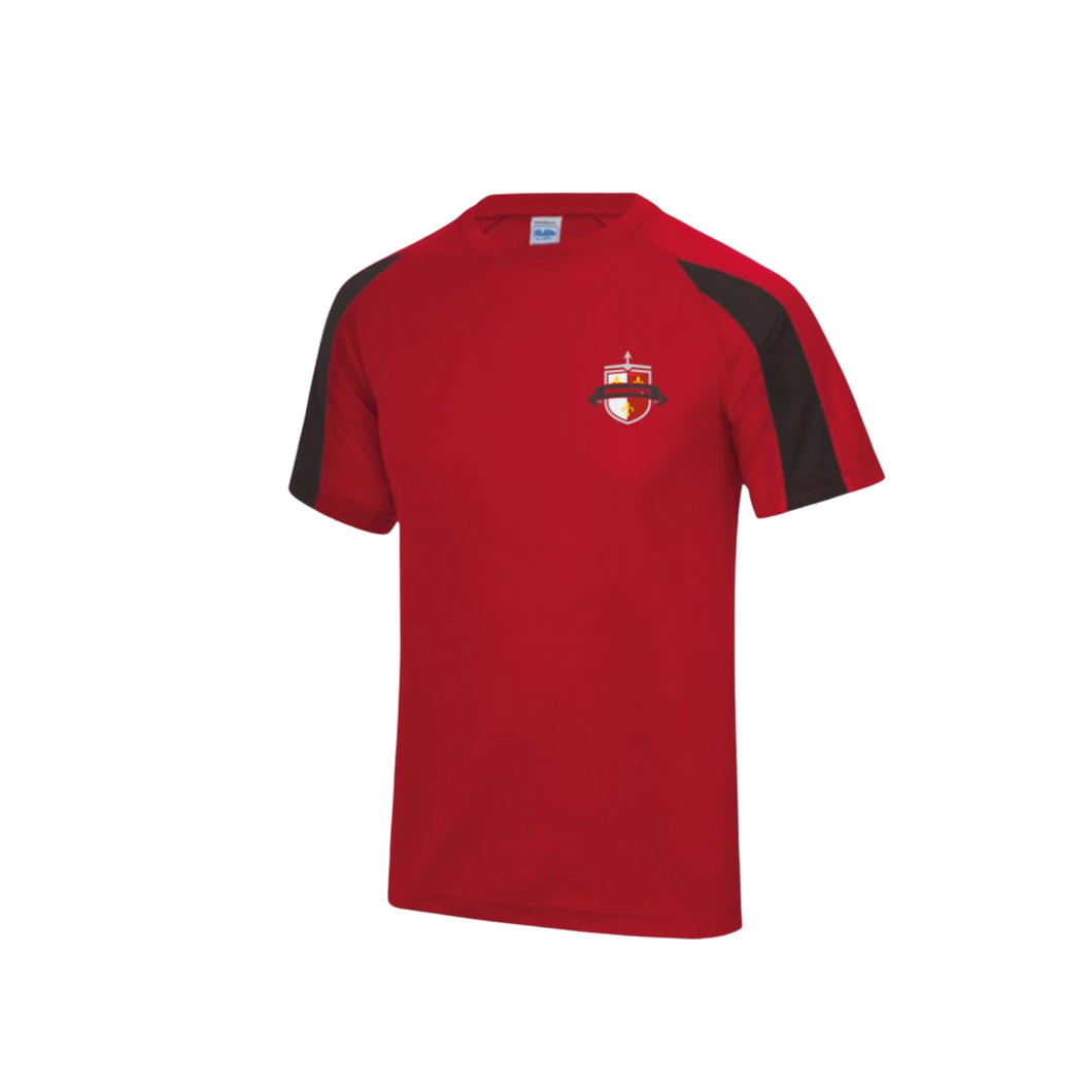 Arrows Contrast Red & Black Performance Tech Tee