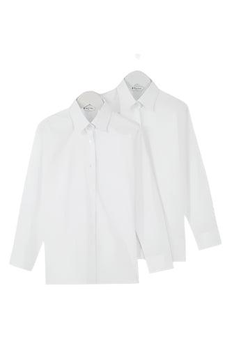 Abersychan White Non Iron Blouses - Twin-pack