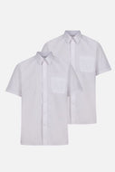 2 Pack Short Sleeve Non-Iron School Shirts