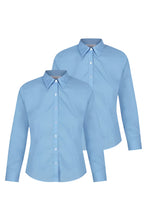 Load image into Gallery viewer, Caerleon Blue Non Iron Blouses - Twin-pack
